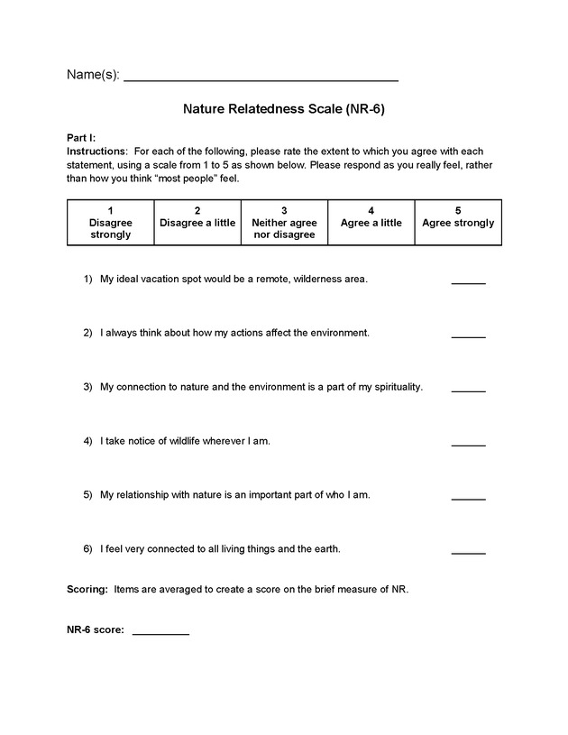 Are Humans Natural? Nature Relatedness and the American Dream - Main 5
